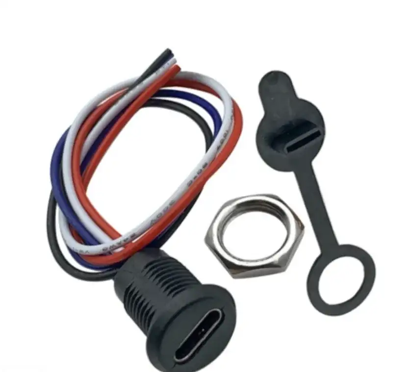کانکتور USB Type-C مادگی روپنلی با قابلیت انتقال دیتا